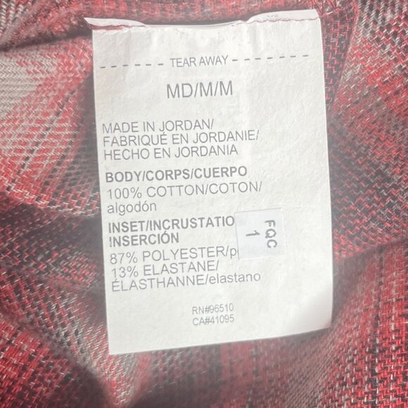 Under Armour Button Front Shirt Mens Medium Red Plaid - Picture 8 of 9